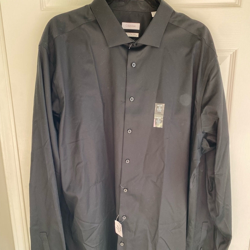NWT Calvin Klein Black Button Up - Slim Tall XXXL